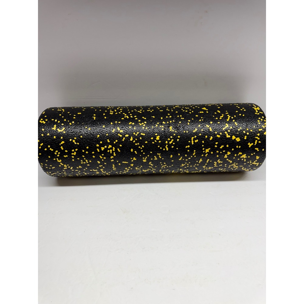 Amazon Basics High Density Foam Roller Black Yellow Speckled 18 Inch Exercise